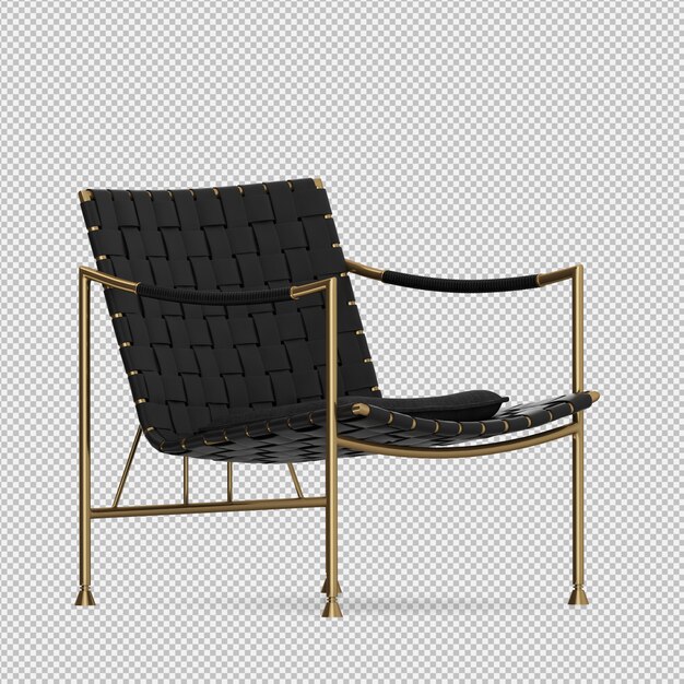 Renderizado en 3D de un sillón isométrico