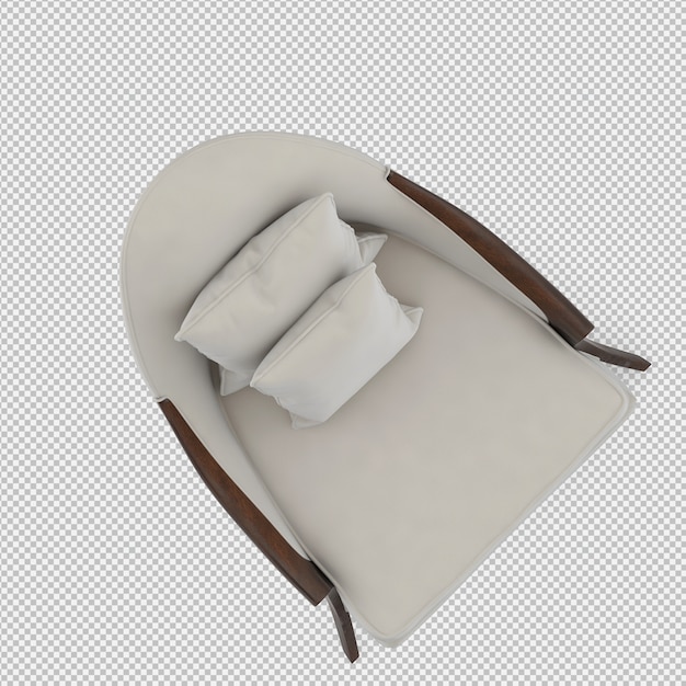 Renderizado en 3D de un sillón isométrico
