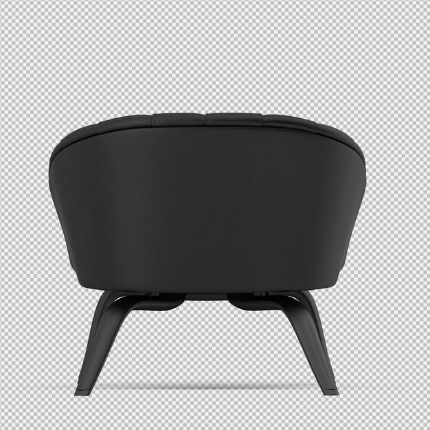 Renderizado en 3D de un sillón isométrico