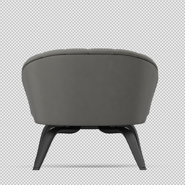 Renderizado en 3D de un sillón isométrico