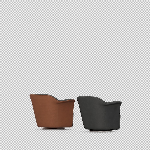 Renderizado en 3D de un sillón isométrico