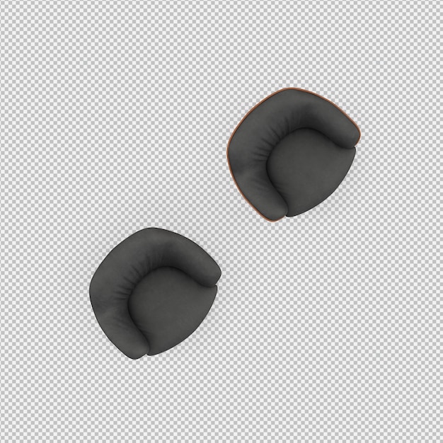 Renderizado en 3D de un sillón isométrico