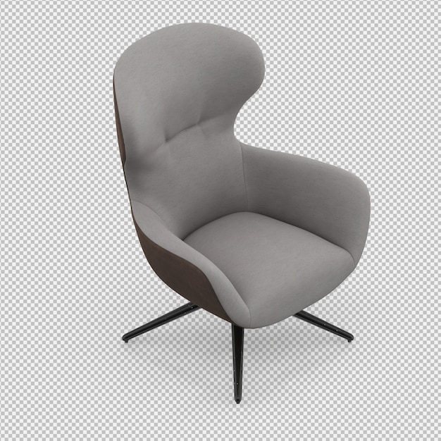 Renderizado en 3D de un sillón isométrico