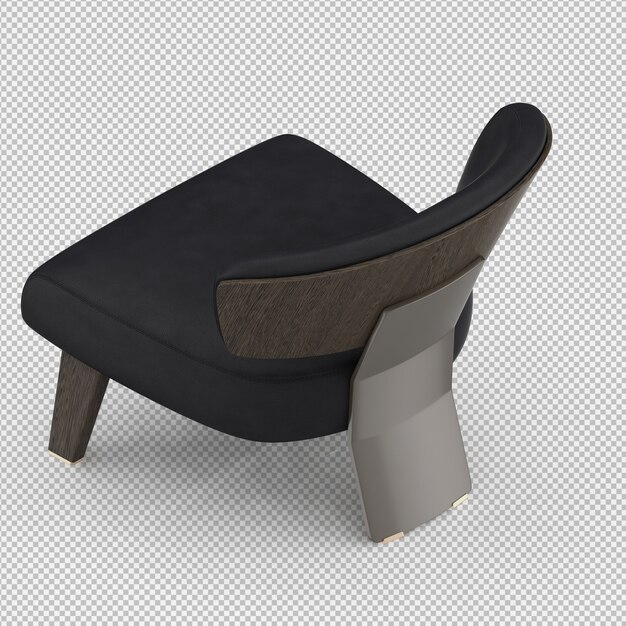 Renderizado en 3D de un sillón isométrico