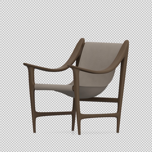 Renderizado en 3D de un sillón isométrico