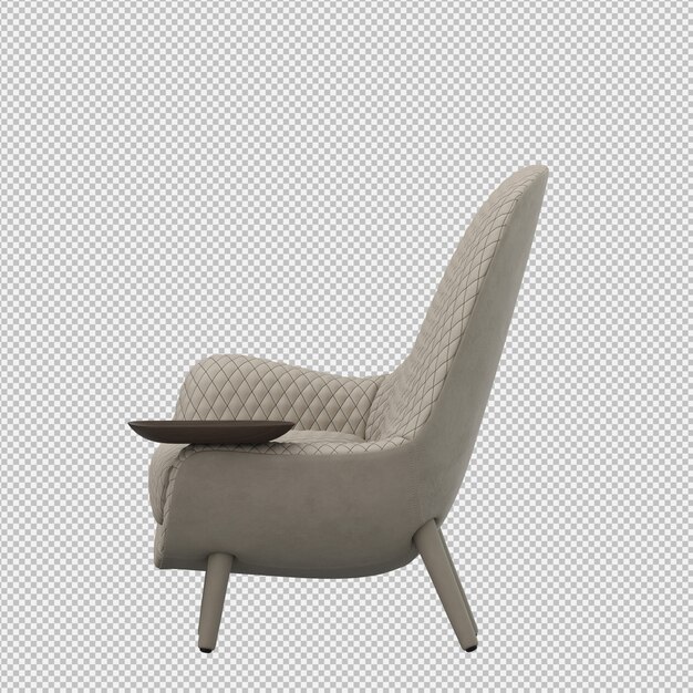 Renderizado en 3D de un sillón isométrico