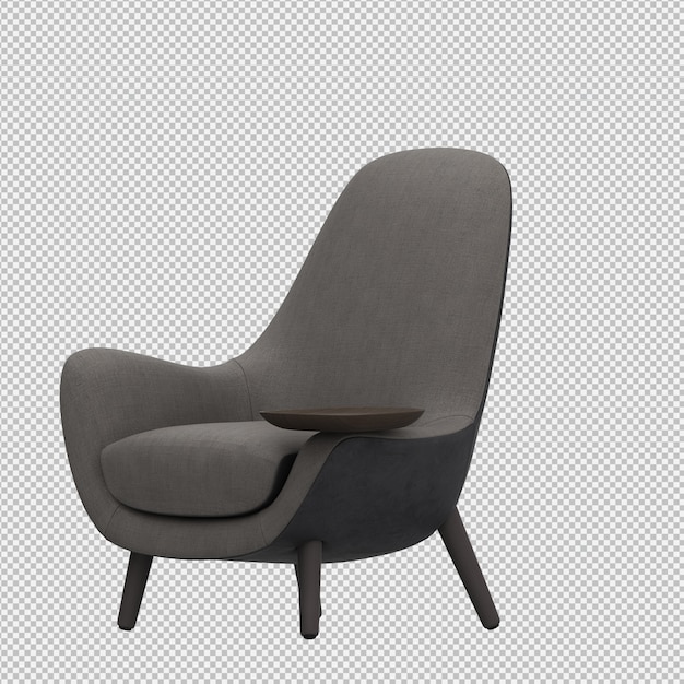 Renderizado en 3D de un sillón isométrico