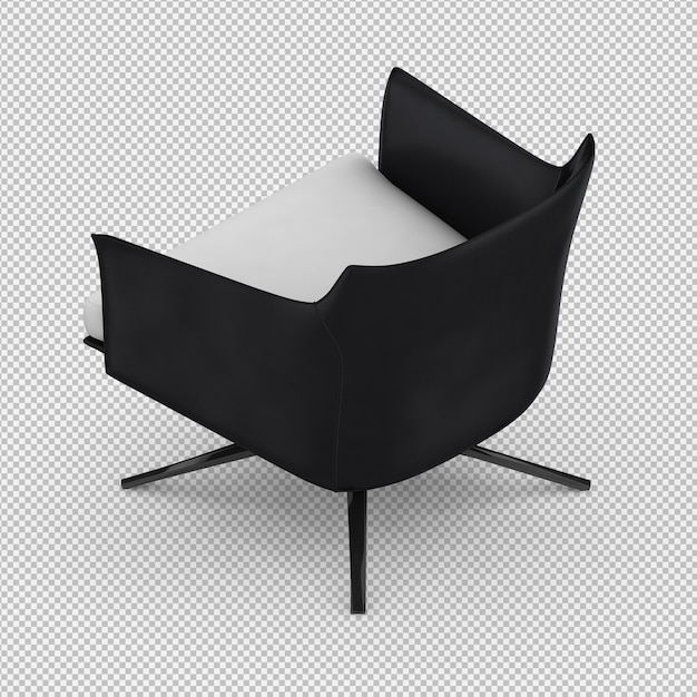 Renderizado en 3D de un sillón isométrico
