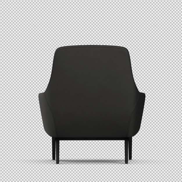 Renderizado en 3D de un sillón isométrico