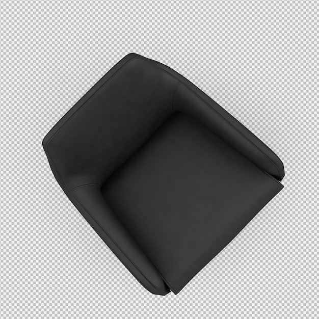 Renderizado en 3D de un sillón isométrico