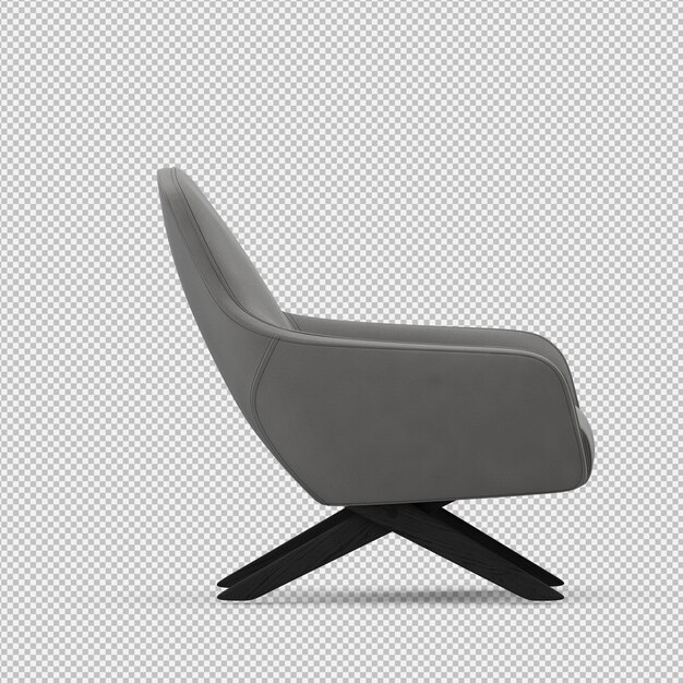 Renderizado en 3D de un sillón isométrico
