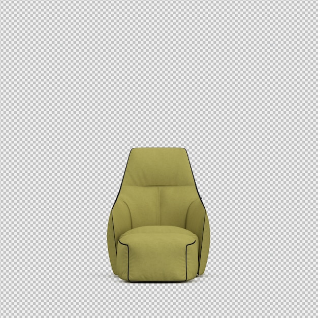 Renderizado en 3D de un sillón isométrico