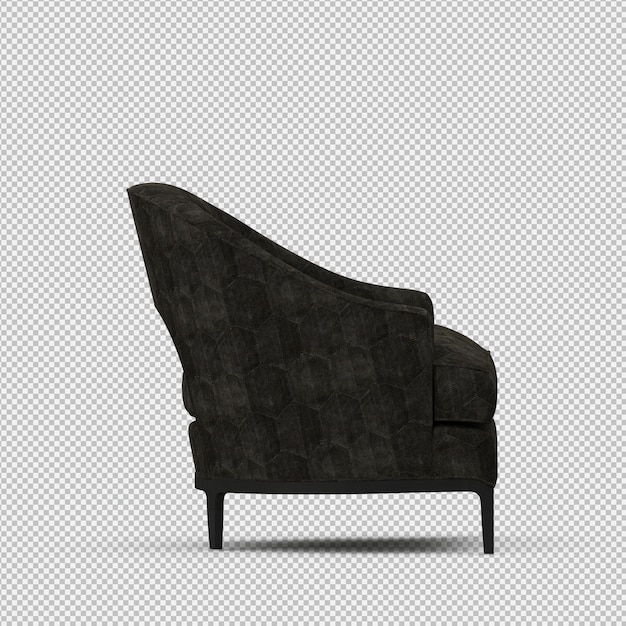Renderizado en 3D de un sillón isométrico