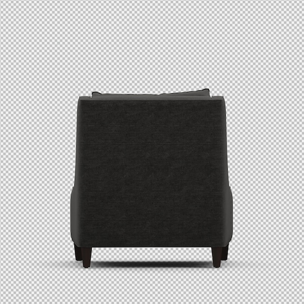 Renderizado en 3D de un sillón isométrico