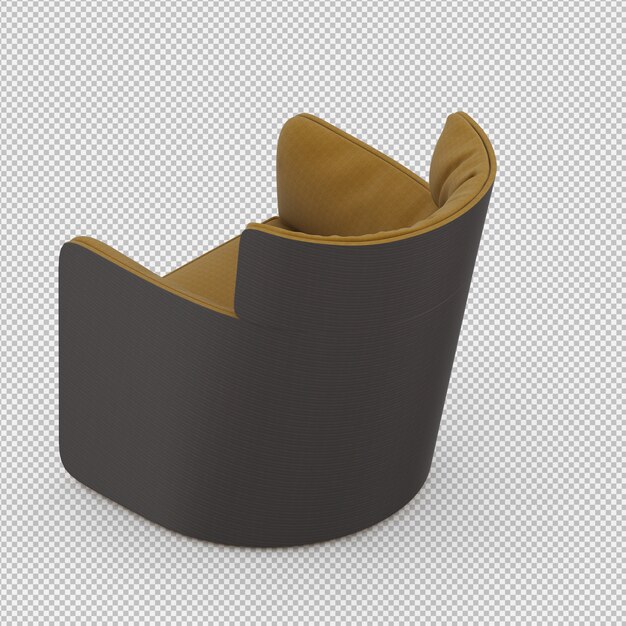 Renderizado en 3D de un sillón isométrico