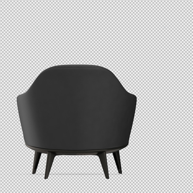 Renderizado en 3D de un sillón isométrico