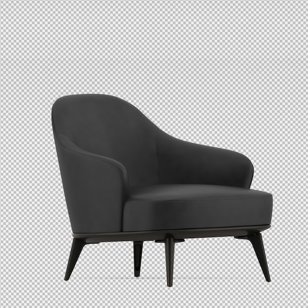 Renderizado en 3D de un sillón isométrico