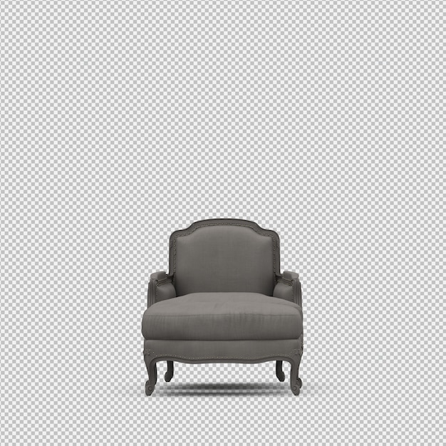 Renderizado en 3D de un sillón isométrico