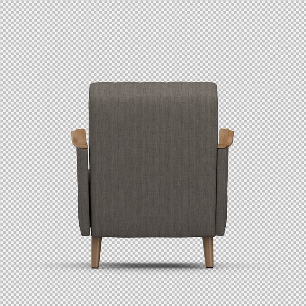 Renderizado en 3D de un sillón isométrico