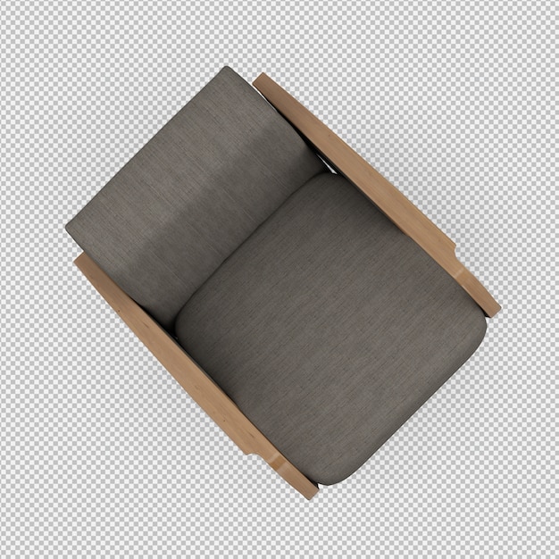 Renderizado en 3D de un sillón isométrico