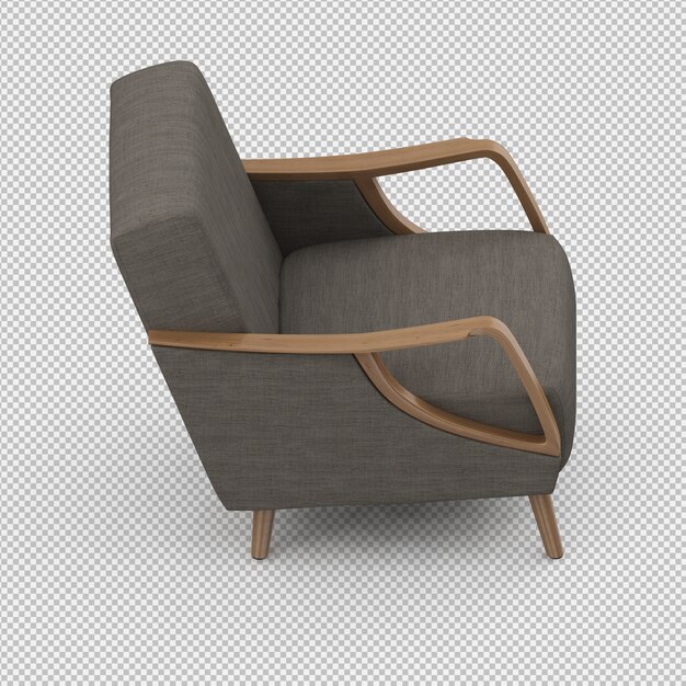 Renderizado en 3D de un sillón isométrico