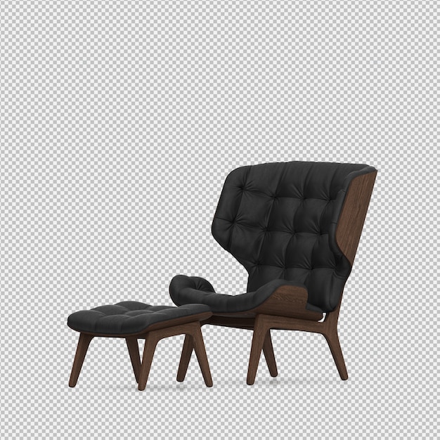 Renderizado en 3D de un sillón isométrico