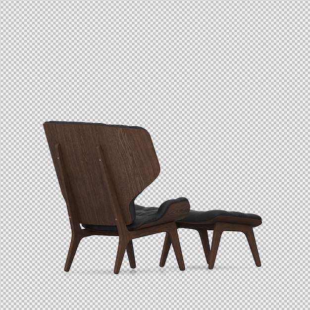 Renderizado en 3D de un sillón isométrico