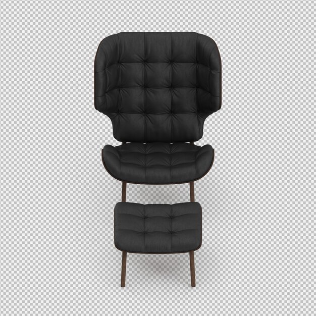 Renderizado en 3D de un sillón isométrico