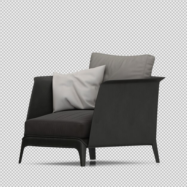 Renderizado en 3D de un sillón isométrico