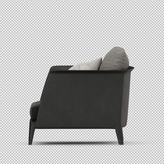Renderizado en 3D de un sillón isométrico