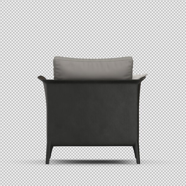 Renderizado en 3D de un sillón isométrico
