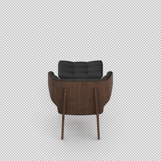 Renderizado en 3D de un sillón isométrico