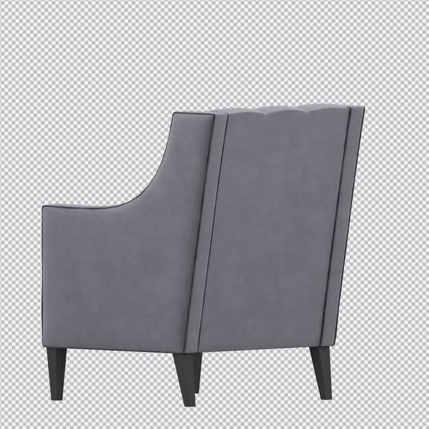 Renderizado en 3D de un sillón isométrico