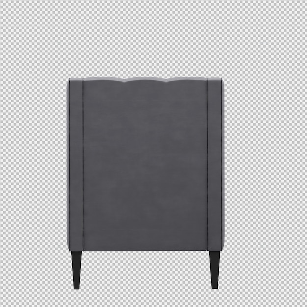 Renderizado en 3D de un sillón isométrico