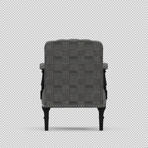 Renderizado en 3D de un sillón isométrico