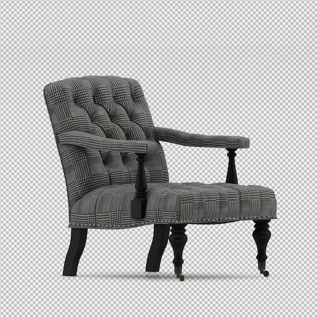 Renderizado en 3D de un sillón isométrico