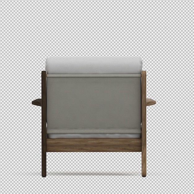 Renderizado en 3D de un sillón isométrico