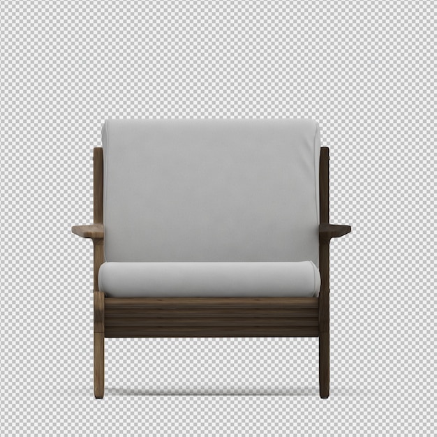 Renderizado en 3D de un sillón isométrico