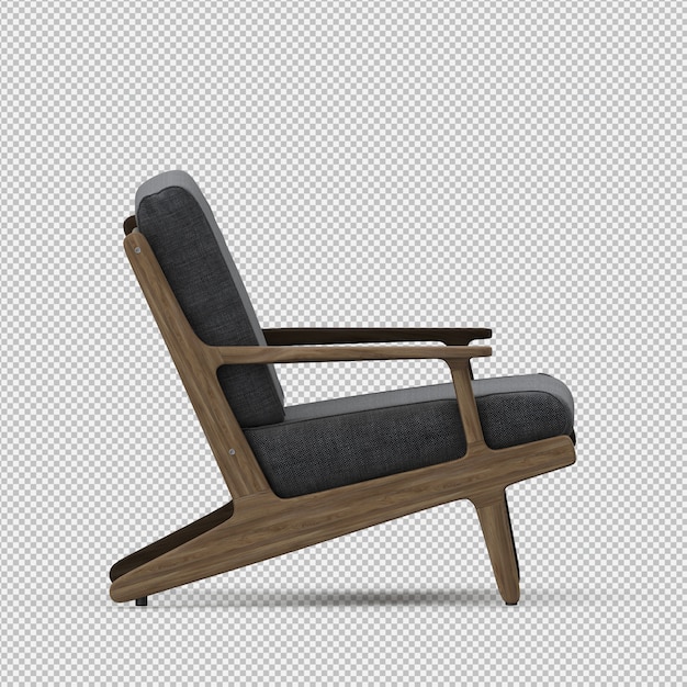 Renderizado en 3D de un sillón isométrico