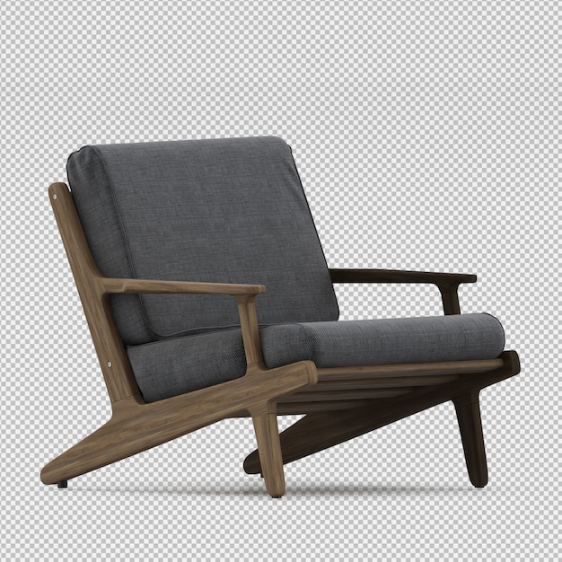 Renderizado en 3D de un sillón isométrico