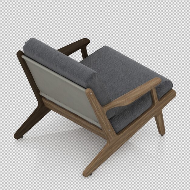 Renderizado en 3D de un sillón isométrico