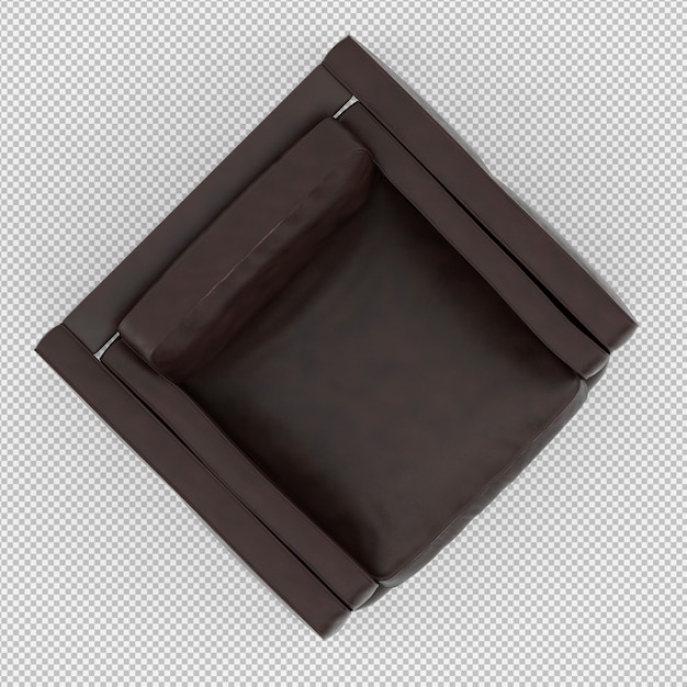 Renderizado en 3D de un sillón isométrico