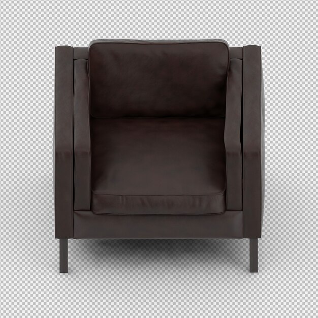 Renderizado en 3D de un sillón isométrico