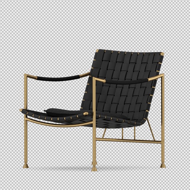 Renderizado en 3D de un sillón isométrico