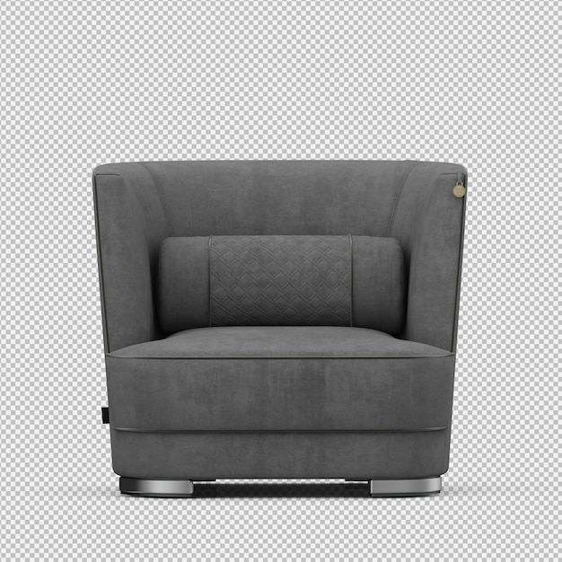 Renderizado en 3D de un sillón isométrico
