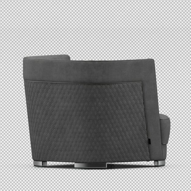 Renderizado en 3D de un sillón isométrico