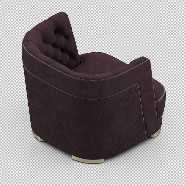 Renderizado en 3D de un sillón isométrico