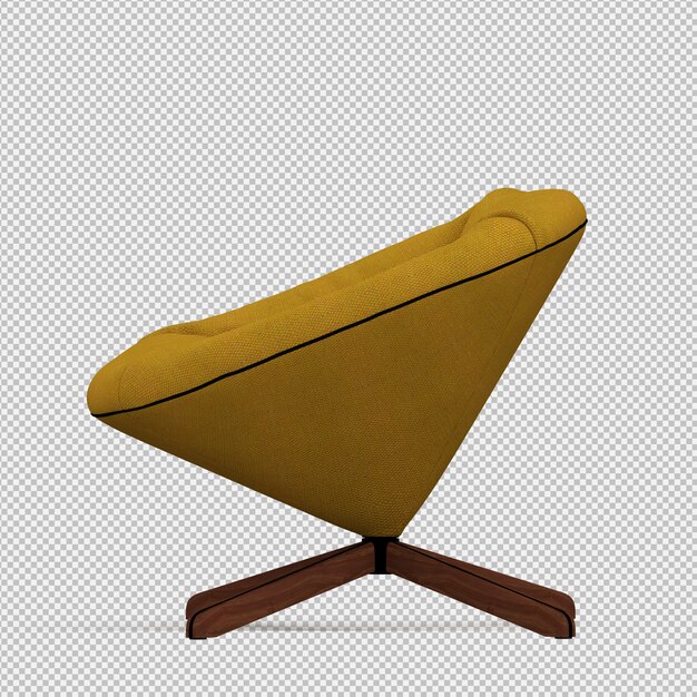 Renderizado en 3D de un sillón isométrico