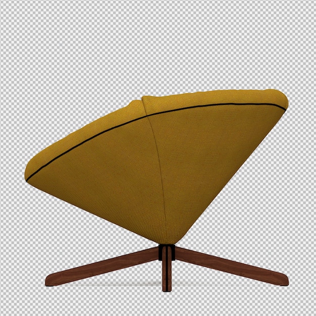 Renderizado en 3D de un sillón isométrico