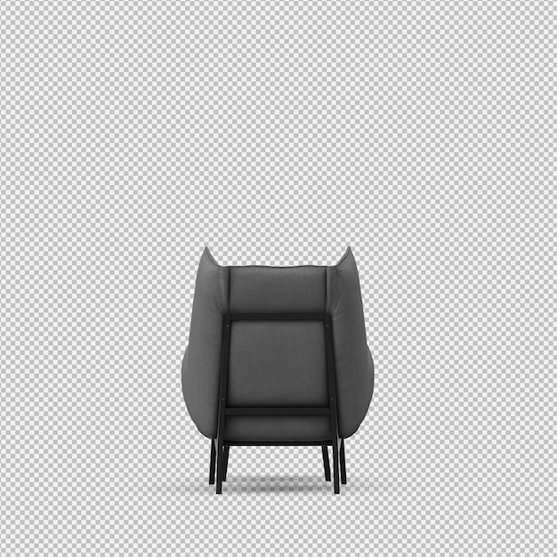 Renderizado en 3D de un sillón isométrico